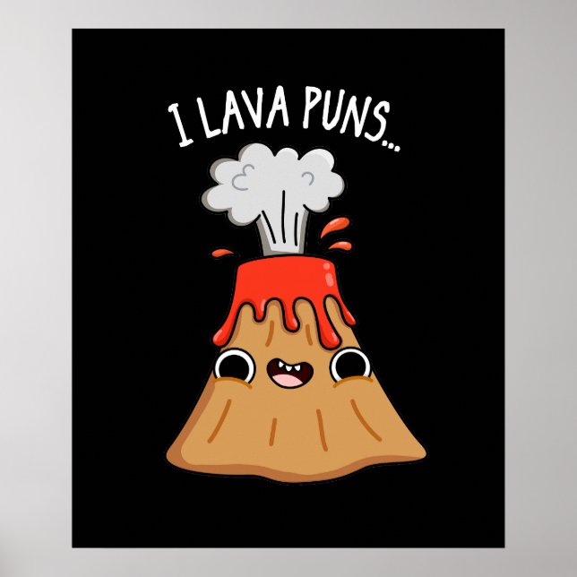 Poster Lava Torna Funny Geology Volcano Pun Dark BG (Frente)