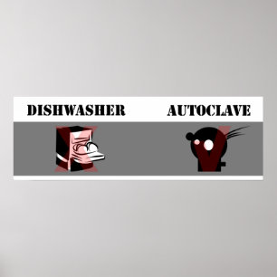 Pôster Lavadora de louça não igual a Autoclave