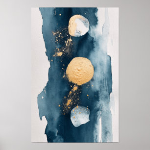 Poster Lavagem aquosa com formas circulares