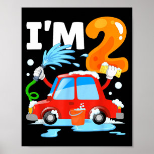 Poster Lavagem de Carros 2 Crianças de Dois Anos Festa de
