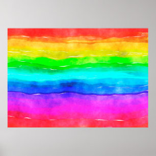 Poster Lavagem de tintas aquáticas com aquarela