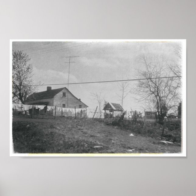 Poster Lavagem em Clothesline Vintage Farmhouse (Frente)