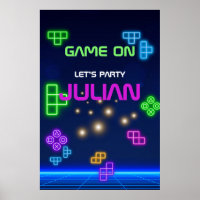 Lavanda, azul verde e gamer roxo de 24" x 36"