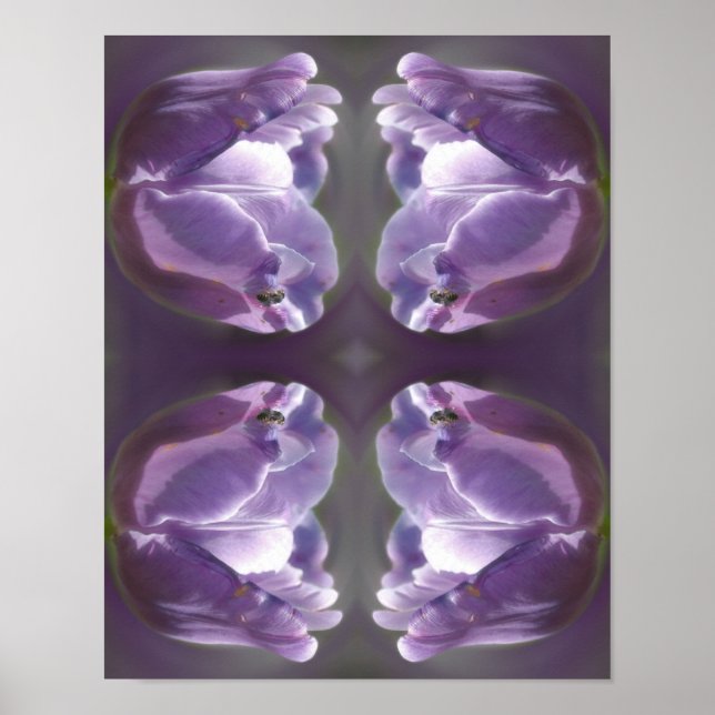 Poster Lavanda Com Abstrato De Abelhas Pequenas (Frente)