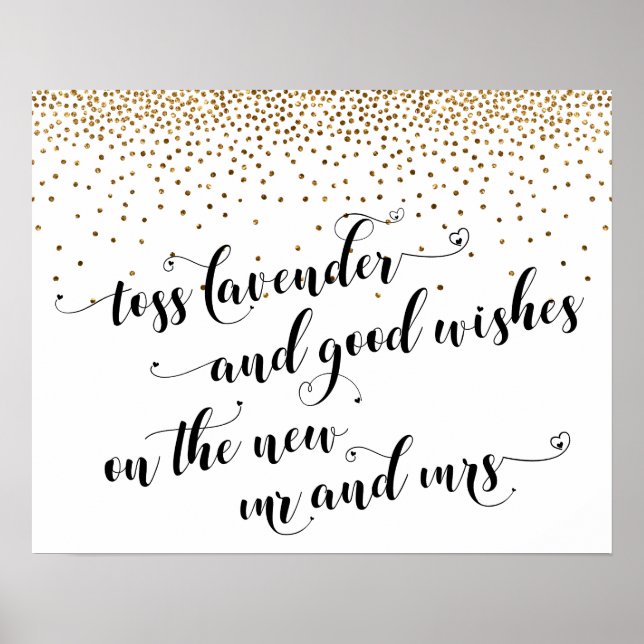 Poster Lavanda de Corações, Bons Desejos Novo Sr & Sra. S (Frente)