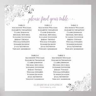 Poster lavanda de Gráfico de Casamento de Legado com Mes