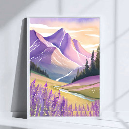 Poster Lavanda de Primavera | Aquarela do Parque Nacional