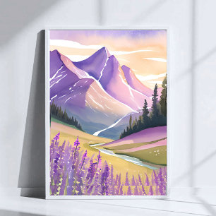 Poster Lavanda de Primavera   Aquarela do Parque Nacional