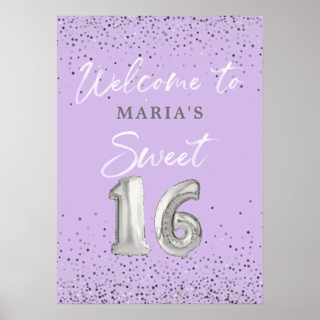 Poster Lavanda de sinais de boas-vindas do Modern Sweet 1 (Frente)