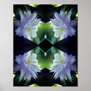 Poster Lavanda do Clematis Flower Trellis Mirror