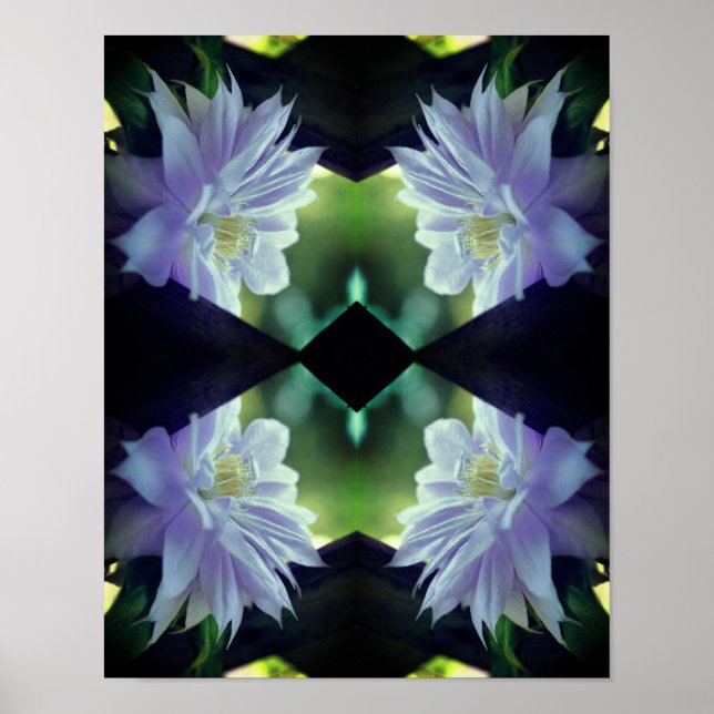 Poster Lavanda do Clematis Flower Trellis Mirror (Frente)