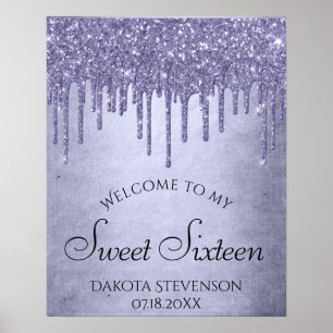 Poster Lavanda Doce 16 Festa   Script Quic Roxo