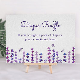 Poster Lavanda e Borboleta Fralda de Aquarela Raffle