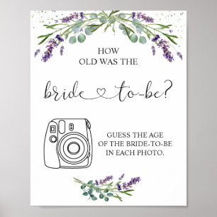 Poster Lavanda Eucalyptus com a idade da noiva