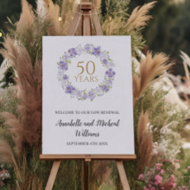 Poster Lavanda flexível Floral Garland 50th Wedding Welco