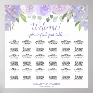Poster Lavanda Floral 18 Gráfico de Casamento de Mesa