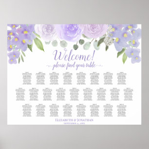 Poster Lavanda Floral 25 Gráfico de Casamento de Mesa
