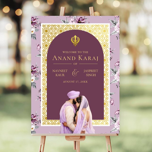 Poster Lavanda Floral Anand Karaj - Sinal de Boas-vindas (Criador carregado)
