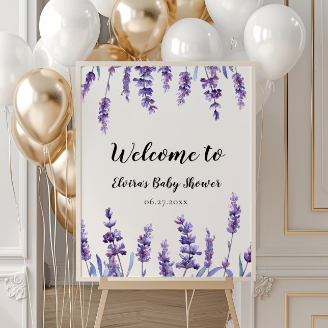 Poster Lavanda floral elegante bem-vindo (Criador carregado)