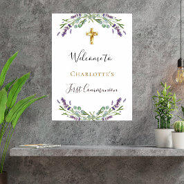 Poster Lavanda floral verde Primeira Comunidade bem-vinda