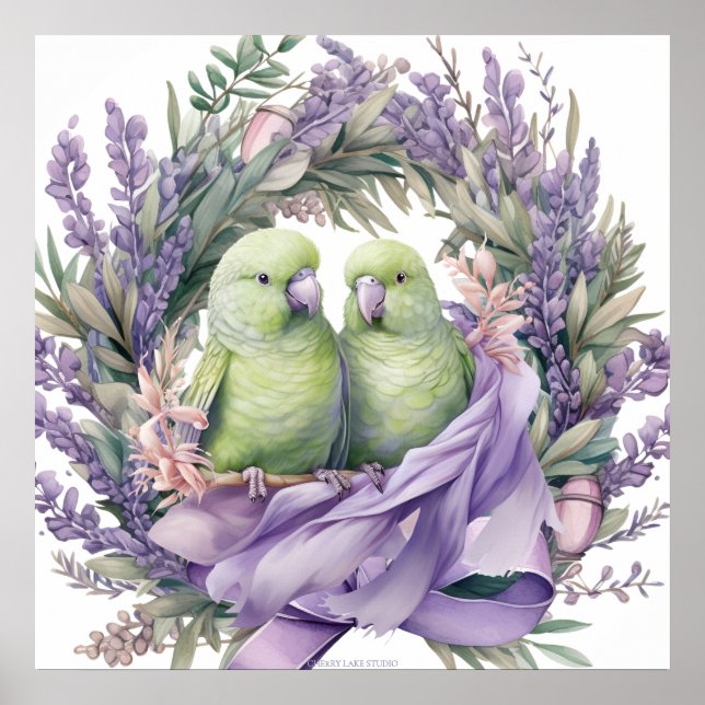 Poster Lavanda Lovebird Wall Art (Frente)