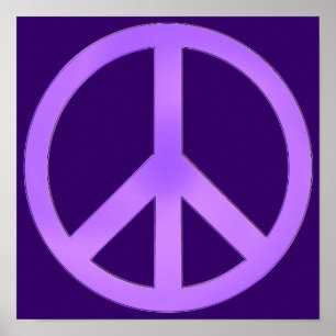 Pôster Lavanda no Sinal de Paz de Roxo Escuro
