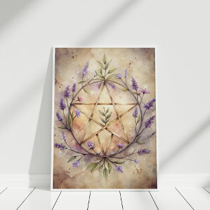 Poster Lavanda Pentacle Wall Art - Decor Doméstico das Br