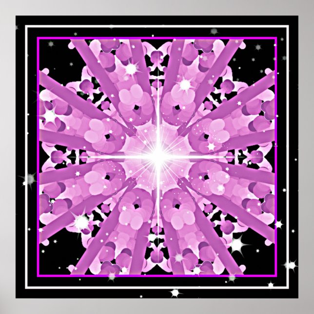 Poster *~* Lavanda radiante Ray Mandala (Frente)
