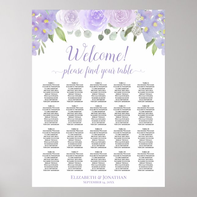 Poster Lavanda Rosa 20 Gráfico de Casamento de Boho de Me (Frente)