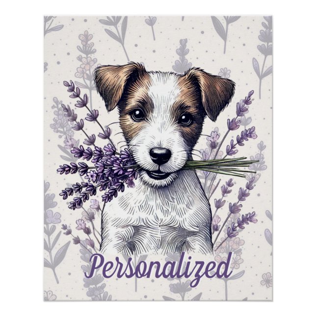 Pôster Lavanda Terrier Love (Frente)