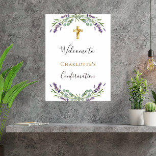Poster Lavanda verde floral Confirmação de boas-vindas