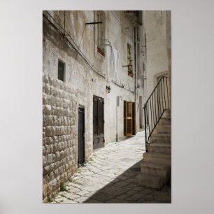 Poster Lavanderia que pendura para secar em um beco em