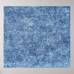 Poster Lave com ácido o denim azul, textura próxima.