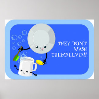 Pôster Lave os pratos!