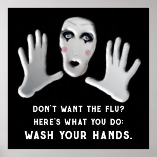 Poster Lave Sua Estação De Gripe