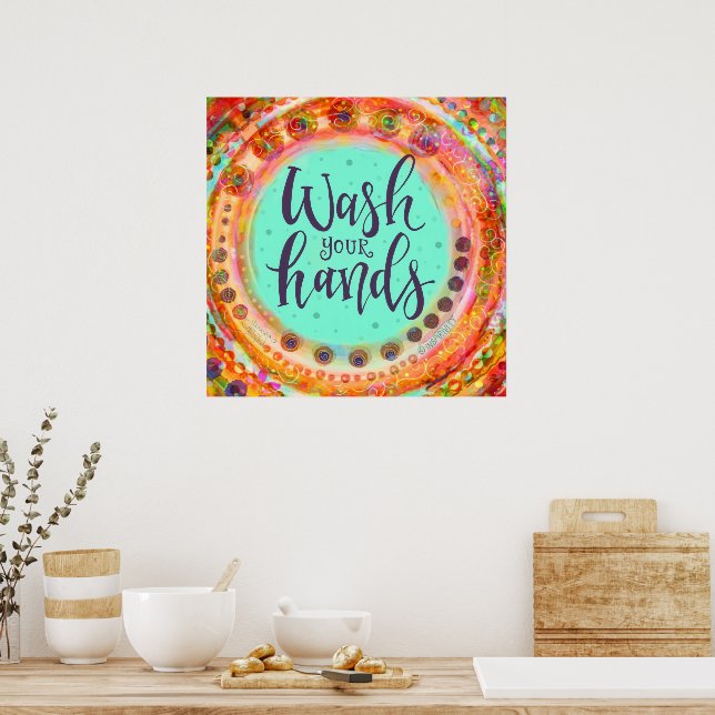 Poster Lave Suas Mãos Bonito Inspirivência Escolar (Cozinha)