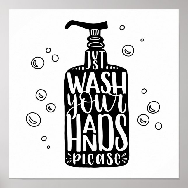 Poster Lave suas mãos, por favor (Frente)