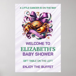 Poster Lavender and Green Cancer Zodiac Baby Shower
