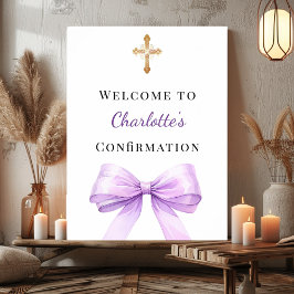 Poster Lavender bow Confirmation welcome
