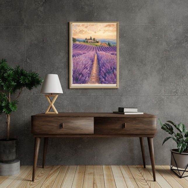 Poster Lavender Dreams – Vintage Provence Countryside Tra (Criador carregado)