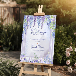 Poster Lavender Wisteria Floral Arch Wedding Welcome