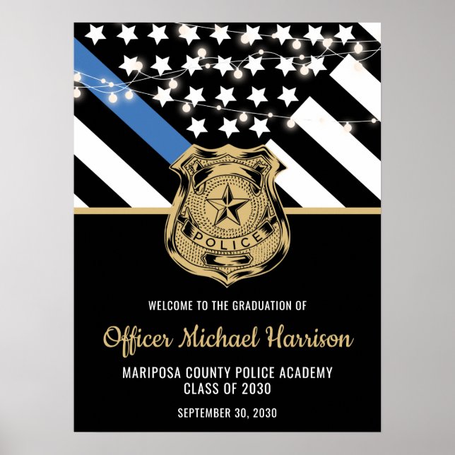 Poster Law Enforcement Officer Police Graduation Welcome (Frente)