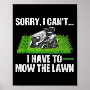 Poster Lawn Mower Novelelty Para Homens Mulheres Crianças