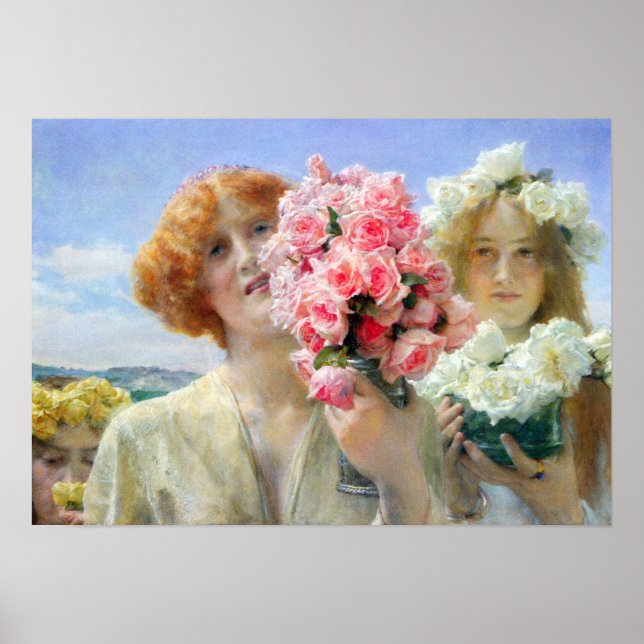 Pôster Lawrence Alma-Tadema - Uma oferta de verão (Frente)