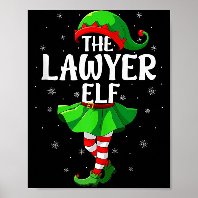 Poster Lawyer Elf Christmas Girls Women Elf Squad Xmas Fa (Frente)