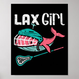 Poster Lax Girl Lacrosse, Jogadora de Esportes de Baleia,