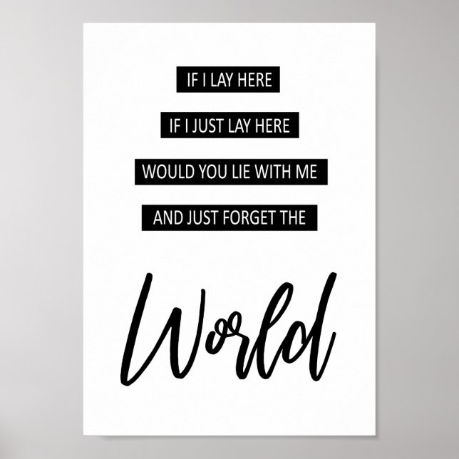 Poster Lay Here Esqueça O Mundo Perseguindo A Música Dos  (Frente)