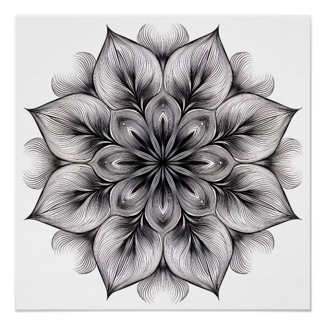 Pôster Layered Bloom Mandala (Frente)