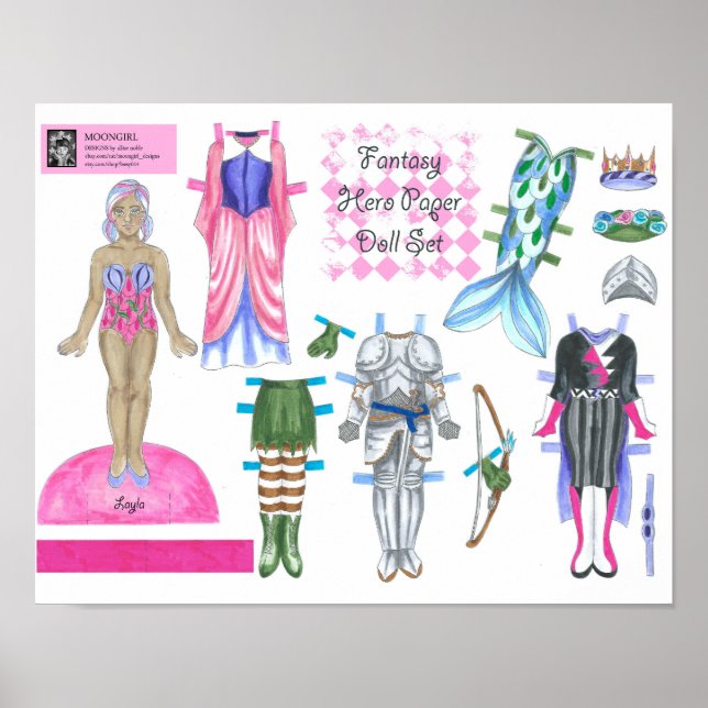 Poster Layla Fantasy Hero Paper Doll - Tocar ou Exibir (Frente)