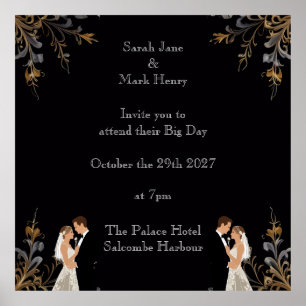 Poster Layout de Casamento de Convite que você pode perso